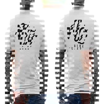 Mrs Est 2025 Just Married Wedding Party Mr & Mrs Bride Men's Back Print T-Shirt - Monsterry