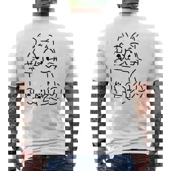 Nerdy Cat Cute Graphic For Cat And Kitten Lovers Men's Back Print T-Shirt - Monsterry
