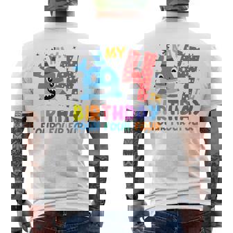 Niños My 4Th Birthday Diseño De Tiburón Para Niños Camiseta Hombre Estampado Espalda - Regaloses