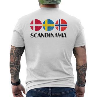 Norway Sweden Denmark Flags Scandinavian Flags Scandinavia T-Shirt mit Rückendruck - Geschenkecke