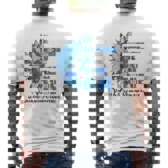 In November We Wear Blue Diabetes Awareness Blue Ribbon Men's T-shirt Back Print - Monsterry