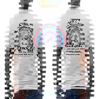 In October We Wear Pink & Blue Infant Baby Loss Miscarriage Men's T-shirt Back Print - Monsterry