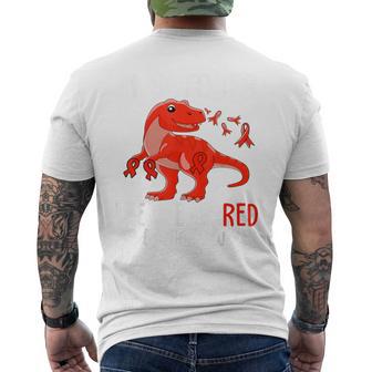 In October We Wear Red For Red Ribbon Week Awareness Men's T-shirt Back Print - Thegiftio UK