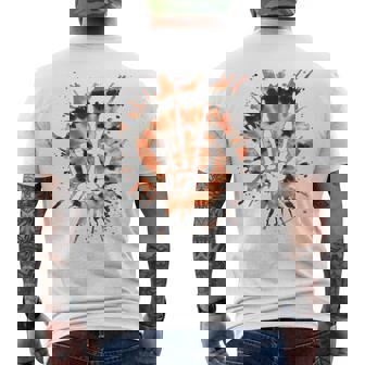 Orange Tie Dye Skeleton Hand Peace Sign Hippie Halloween Men's T-shirt Back Print | Seseable UK