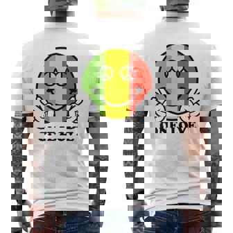 Peace One Love Rasta Reggae Cara Feliz Rastafari Sonrisa Cara Camiseta Hombre Estampado Espalda - Regaloses