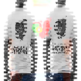 Portugal Heart Flag Cool Europe Mirandese Portuguese Camiseta Hombre Estampado Espalda - Regaloses