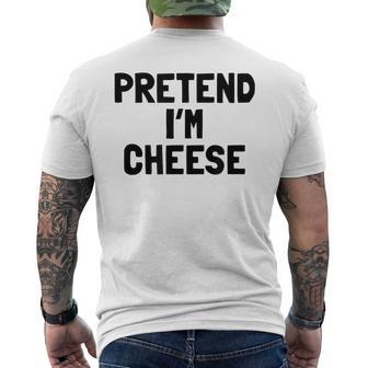 Pretend I'm A Cheese Halloween Costume Men's T-shirt Back Print - Thegiftio