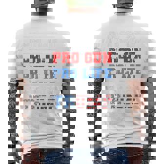 Pro God Pro Gun Pro Life Pro Trump On Back Men's T-shirt Back Print | Mazezy