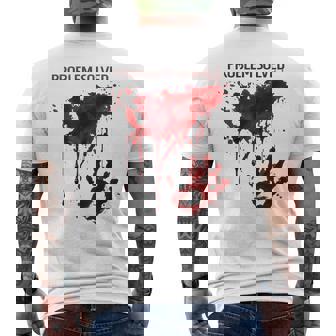 Problem Solved Bloody Blood Stained Horror Zombie Men's T-shirt Back Print - Thegiftio UK