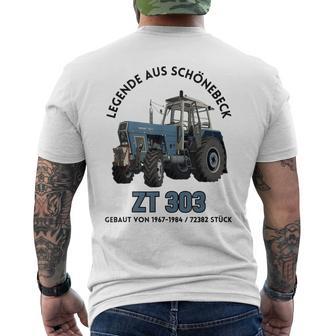 Progress Zt 303 Tractor Legend From Schönebeck Gray T-Shirt mit Rückendruck - Geschenkecke