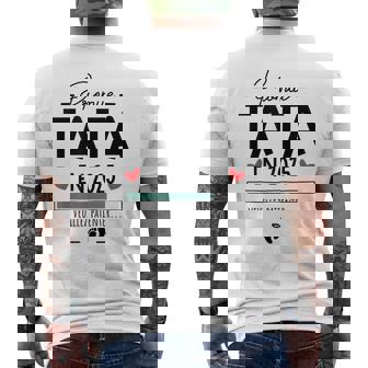 Promue Tata 2025 Annonce Grossesse Future Tata Humour T-shirt imprimé au dos - Cadeauxyz