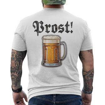 Prost Oktoberfest Bierfest Munich Lederhosen Gray T-Shirt mit Rückendruck - Geschenkecke