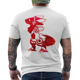 Protogen Fursuit Furry Red Krawattenfarbe Fursona T-Shirt mit Rückendruck - Geschenkecke