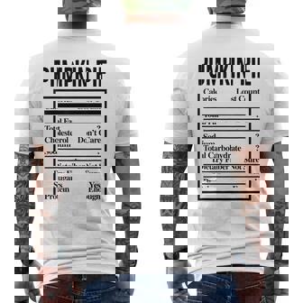 Pumpkin Pie Ingredients Food List Thanksgiving Christmas Men's T-shirt Back Print - Monsterry