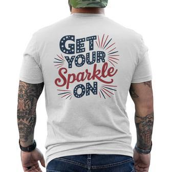 Red Blue Flag Patriotic Usa 4Th Of July Get Your Sparkle On Men's T-shirt Back Print - Monsterry DE