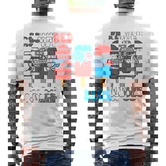 Red White And Blue Popsicle 4Th July Youth Boy Toddler Men's T-shirt Back Print - Thegiftio UK