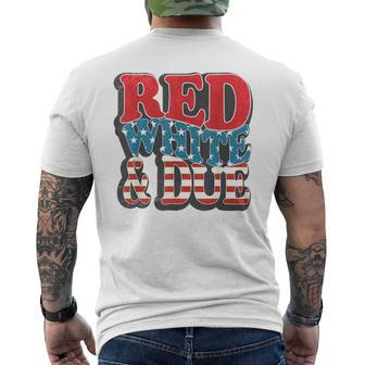 Red White And Due Retro 4Th Of July Pregnancy Patriotic Men's T-shirt Back Print - Monsterry