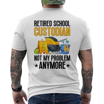Retired School Custodian School Custodian Retirement Men's T-shirt Back Print - Monsterry