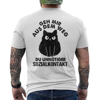 Retro Geh Mir Aus Dem Weg Du Unnötiger Sozialkontakt Geh Mir Aus T-Shirt mit Rückendruck - Geschenkecke