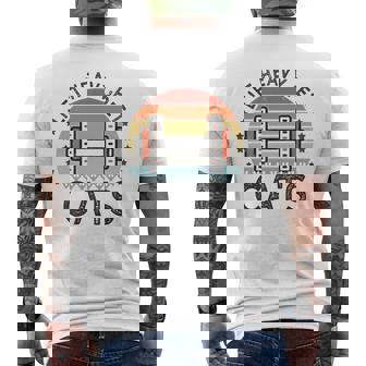 Retro Weightlifters Cats Lovers Lift Heavy Pet Cats Men's Back Print T-Shirt - Monsterry