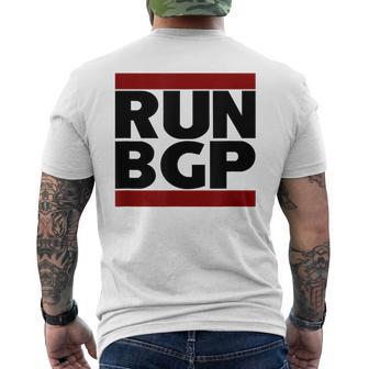 Run Bgp Network Engineer Geeky Nerd Gray T-Shirt mit Rückendruck - Geschenkecke