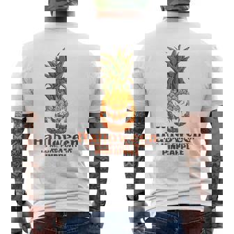 Scary Halloween Pineapple Pumpkin Fun Costume Men's T-shirt Back Print - Thegiftio UK