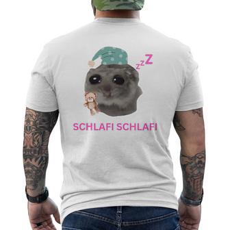 Schlafi Schlafi Sad Hamster Meme Gray T-Shirt mit Rückendruck - Seseable