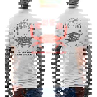 Seafood Restaurant Crab Traditional Chinese Taiwan Style Taiwan Restaurant Taiwan Izakaya Luciao Souvenir Men's Back Print T-Shirt - Monsterry