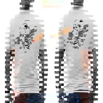 Skeleton With Hot Dogs Halloween Hotdog Lover Food Boys Men's T-shirt Back Print - Monsterry