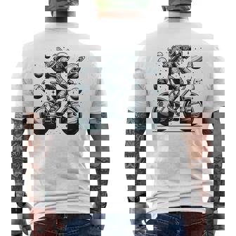 Space Astronaut On A Bicycle Cycling Lover Cycle Tour Men's T-shirt Back Print - Thegiftio
