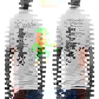 St Patrick's Gray Alien Green Beer History Parade Men's T-shirt Back Print - Monsterry