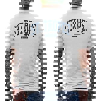 St Tropez Francia College University Style Navy T-shirt da uomo con stampa posteriore - Novitaregali