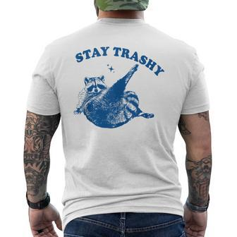 Stay Trashy Retro Style Raccoon Men's T-shirt Back Print - Monsterry AU