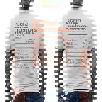 Stuffed Mushrooms Nutrition Fact Thanksgiving Christmas Men's T-shirt Back Print - Monsterry