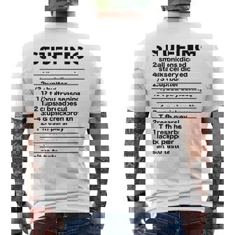 Stuffing Recipe Thanksgiving Food Costume Men's Back Print T-Shirt - Monsterry