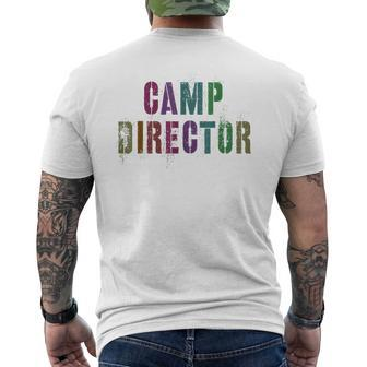 Summer Camp Director Family Camping Boss Sign Autograph Men's T-shirt Back Print - Monsterry CA