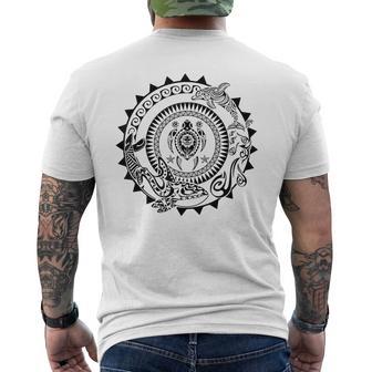 Tatouage Maori Polynésien Orque Dauphin Tortue Plongée T-shirt imprimé au dos - Cadeauxyz