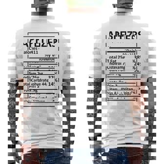 Thanksgiving Christmas Appetizers Nutritional Facts Labels Men's T-shirt Back Print - Monsterry