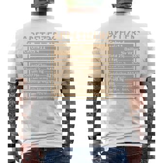 Thanksgiving Christmas Appetizers Nutrition Facts Men's T-shirt Back Print - Monsterry