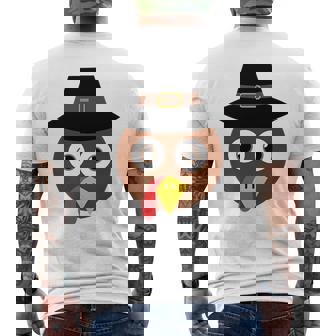 Thanksgiving Holiday Celebration Fun Turkey Symbol Icon Men's T-shirt Back Print - Monsterry