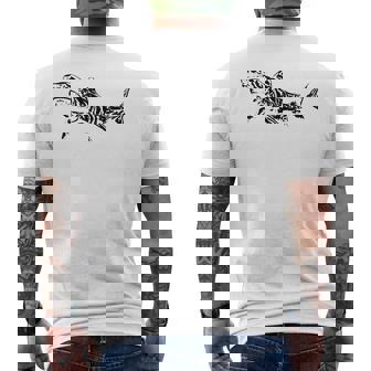 Tiger Shark Motif Shark Men's T-shirt Back Print - Thegiftio