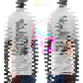 Transgender Pride Unicorn Lgbt Trans Flag Men's T-shirt Back Print - Thegiftio UK