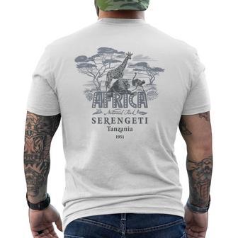 Travel Africa Tanzania Serengeti Ngorongoro Dar El Salaam Blue T-Shirt mit Rückendruck - Geschenkecke