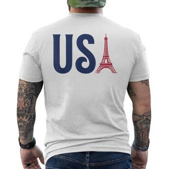 Usa Eiffel Tower Team Souvenir 2024 France Paris Holiday Men's T-shirt Back Print - Monsterry UK