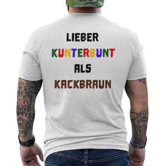 Viel Kunterbunt Gegen Rechts Tolerance Refugge T-Shirt mit Rückendruck - Geschenkecke