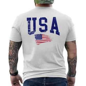 Vintage American Flag Patriotic 4Th Of July Family Matching Men's T-shirt Back Print - Monsterry AU