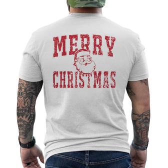 Vintage Christmas Santa Head Matching Family Pajamas Men's T-shirt Back Print - Thegiftio UK