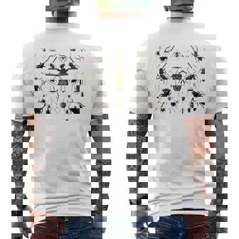 Vintage Insect Cool Bug Beetle Science Teacher Biology Men's Back Print T-Shirt - Monsterry