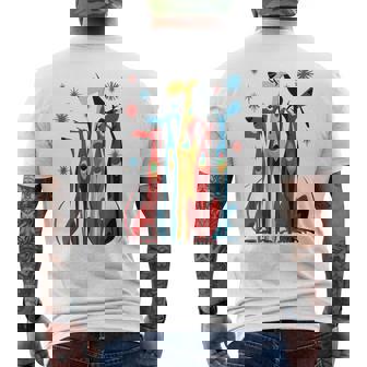 Vintage Retro Mid-Century Long Neck Dogs 50S 60S Style Men's T-shirt Back Print | Mazezy