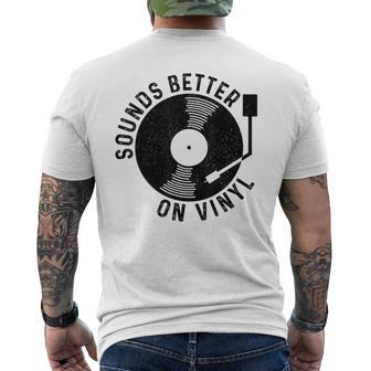 Vinyl Record Dj Record Retro Gray T-Shirt mit Rückendruck - Geschenkecke